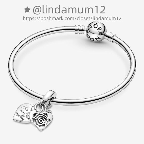 Pandora Rose Heart Padlock Dangle Charm - Picture 3 of 6